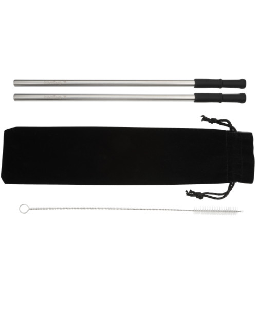 Ensemble de pailles réutilisables en acier inoxydable avec brosse