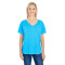 T-shirt Flowy pour femme à manches courtes et col en V en Triblend Fleck de Threadfast