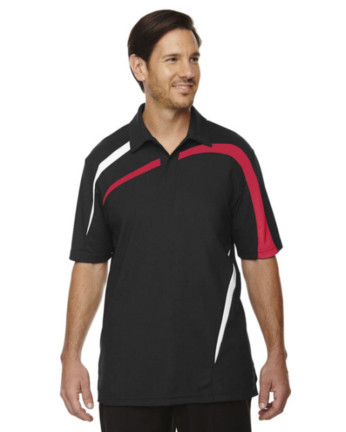 Polo performance pour homme Impact de North End SportMD Rouge en piqué de polyester avec blocs de couleur