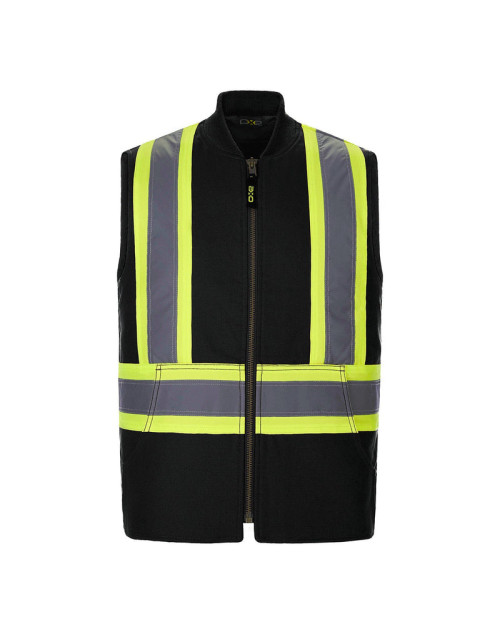 L01295 - Titan - Gilet en toile de coton haute visibilité pour hommes avec doublure Sherpa